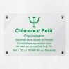 Plaque psychologue en plexiglas transparent à personnaliser 30x20cm