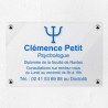 Plaque psychologue en plexiglas transparent à personnaliser 30x20cm