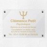Plaque psychologue en plexiglas transparent à personnaliser 30x20cm