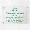 Plaque avocat personnalisée en plexiglas transparent 30x20cm