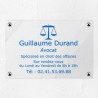 Plaque avocat personnalisée en plexiglas transparent 30x20cm