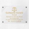 Plaque avocat personnalisée en plexiglas transparent 30x20cm