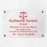 Plaque avocat personnalisée en plexiglas transparent 30x20cm