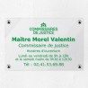 Plaque commissaire justice personnalisée en plexi transparent 30x20cm