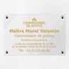 Plaque commissaire justice personnalisée en plexi transparent 30x20cm