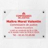 Plaque commissaire justice personnalisée en plexi transparent 30x20cm