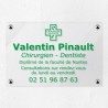 Plaque dentiste en plexiglas transparent 30x20cm