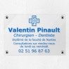 Plaque dentiste en plexiglas transparent 30x20cm