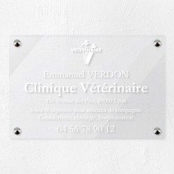 Plaque vétérinaire en plexiglas transparent 30x20cm