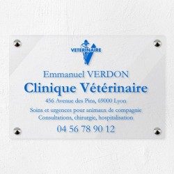 Plaque vétérinaire en plexiglas transparent 30x20cm