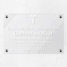 Plaque cabinet médical en plexiglas transparent 30x20cm