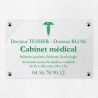 Plaque cabinet médical en plexiglas transparent 30x20cm