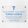 Plaque cabinet médical en plexiglas transparent 30x20cm