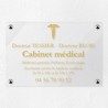 Plaque cabinet médical en plexiglas transparent 30x20cm