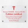 Plaque cabinet médical en plexiglas transparent 30x20cm