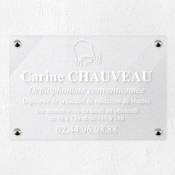 Plaque orthophoniste en plexiglas transparent 30x20cm