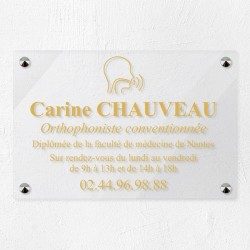 Plaque orthophoniste en plexiglas transparent 30x20cm