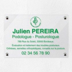 Plaque podologue en plexiglas transparent 30x20cm
