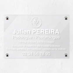 Plaque podologue en plexiglas transparent 30x20cm
