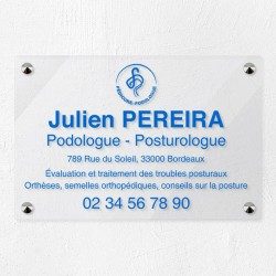 Plaque podologue en plexiglas transparent 30x20cm