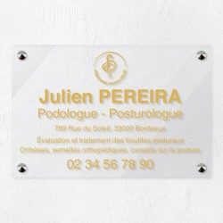 Plaque podologue en plexiglas transparent 30x20cm