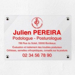 Plaque podologue en plexiglas transparent 30x20cm