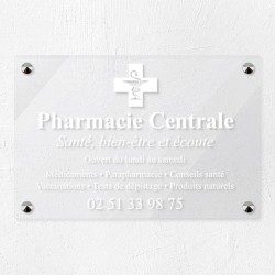 Plaque pharmacie en plexiglas transparent 30x20cm