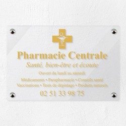 Plaque pharmacie en plexiglas transparent 30x20cm