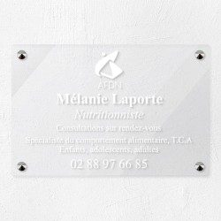 Plaque nutritionniste en plexiglas transparent 30x20cm