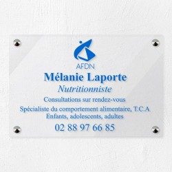 Plaque nutritionniste en plexiglas transparent 30x20cm
