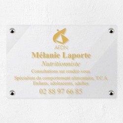 Plaque nutritionniste en plexiglas transparent 30x20cm