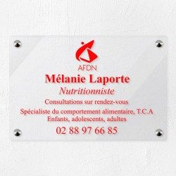 Plaque nutritionniste en plexiglas transparent 30x20cm
