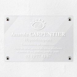 Plaque hypnothérapeute en plexiglas transparent 30x20cm