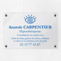 Plaque hypnothérapeute en plexiglas transparent 30x20cm