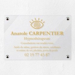 Plaque hypnothérapeute en plexiglas transparent 30x20cm