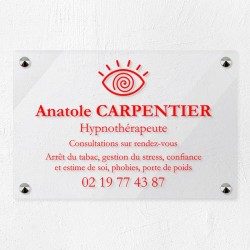 Plaque hypnothérapeute en plexiglas transparent 30x20cm