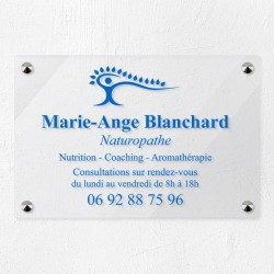 Plaque naturopathe en plexiglas transparent 30x20cm
