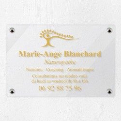 Plaque naturopathe en plexiglas transparent 30x20cm