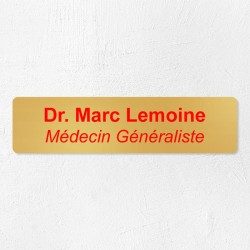 Plaque professionnelle en laiton 20x5cm
