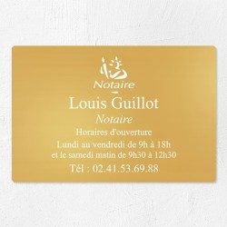 Plaque notaire en laiton à personnaliser 30x20cm