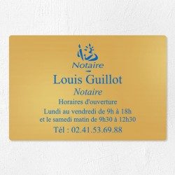 Plaque notaire en laiton à personnaliser 30x20cm