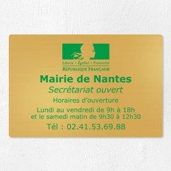 Plaque pour mairie en laiton à personnaliser 30x20cm