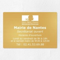 Plaque pour mairie en laiton à personnaliser 30x20cm