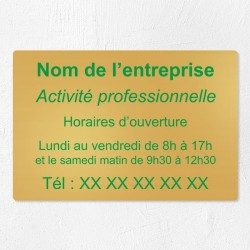 Plaque enseigne d'entreprise en laiton à personnaliser 30x20cm