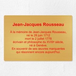 Plaque commémorative personnalisée en laiton 30x20cm