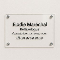 Plaque personnalisée en plexiglas transparent 30x20cm｜Plaque pro