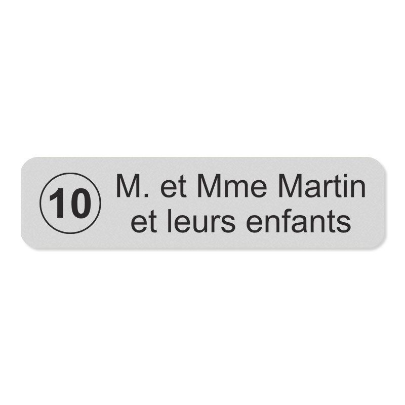 Plaque de boite aux lettres avec picto numéro de maison 10x2,5cm Plaque de boite aux lettres avec picto numéro de maison 10x2,5cm