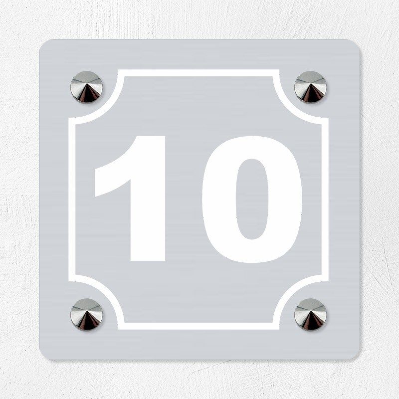 Plaque numéro de rue en aluminium 10x10cm Plaque numéro de rue en aluminium 10x10cm
