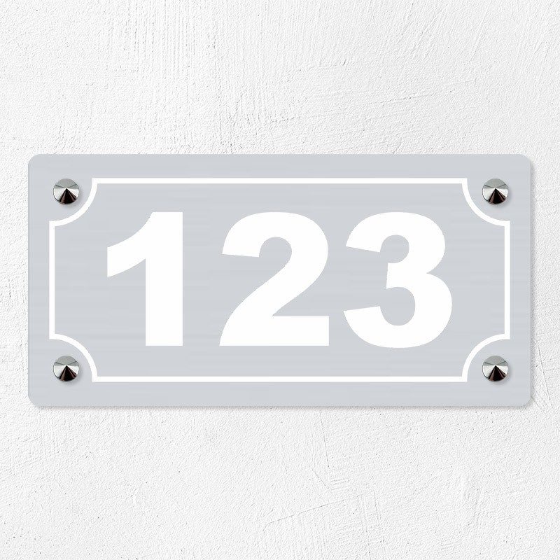 Plaque numéro de rue en plexiglas gravé 20x10cm Plaque numéro de rue en plexiglas gravé 20x10cm