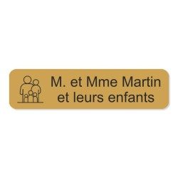 Plaque de boite aux lettres avec picto famille 10x2,5cm